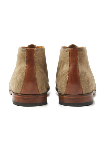 Taupe suède Rhodes halfhoge veterschoen